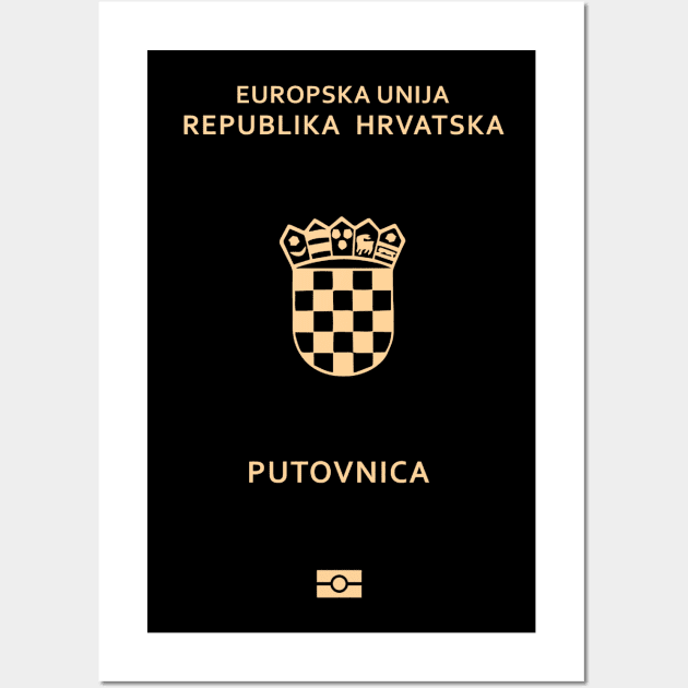 Croatia passport Wall Art by Travellers